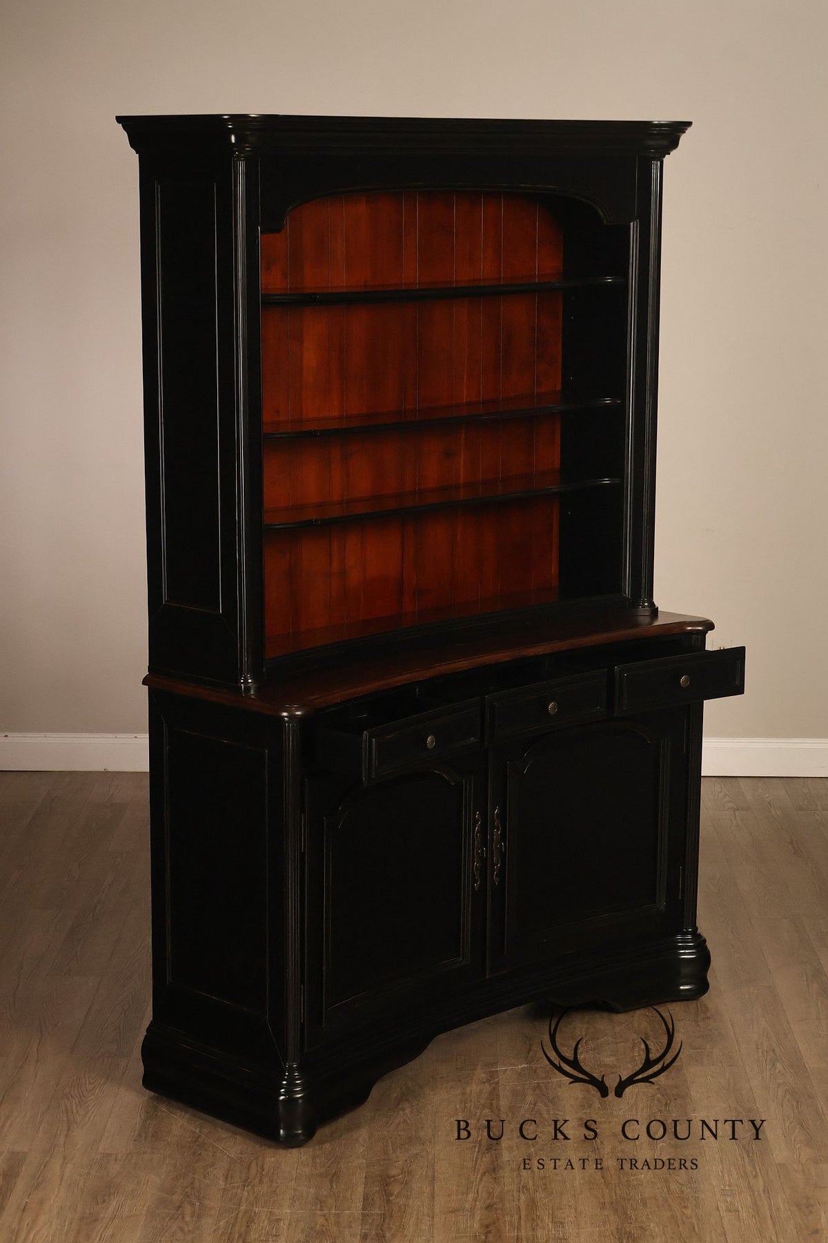 Hooker Furniture 'Indigo Creek' Ebonized Buffet Bookcase