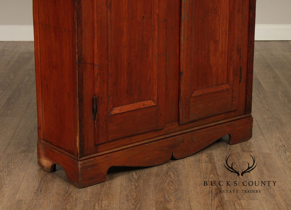Antique Softwood Two-Door Pantry Cupboard