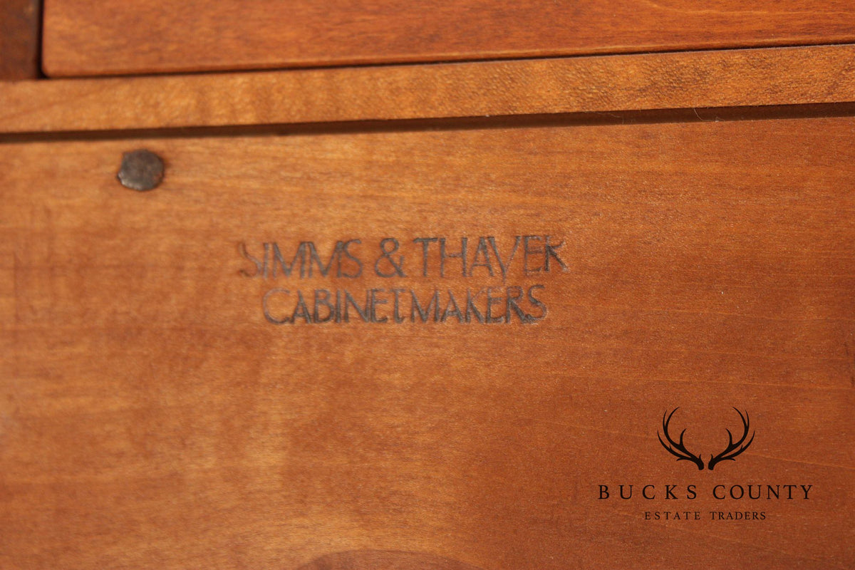 Simms & Thayer Queen Anne Style Tiger Maple Highboy