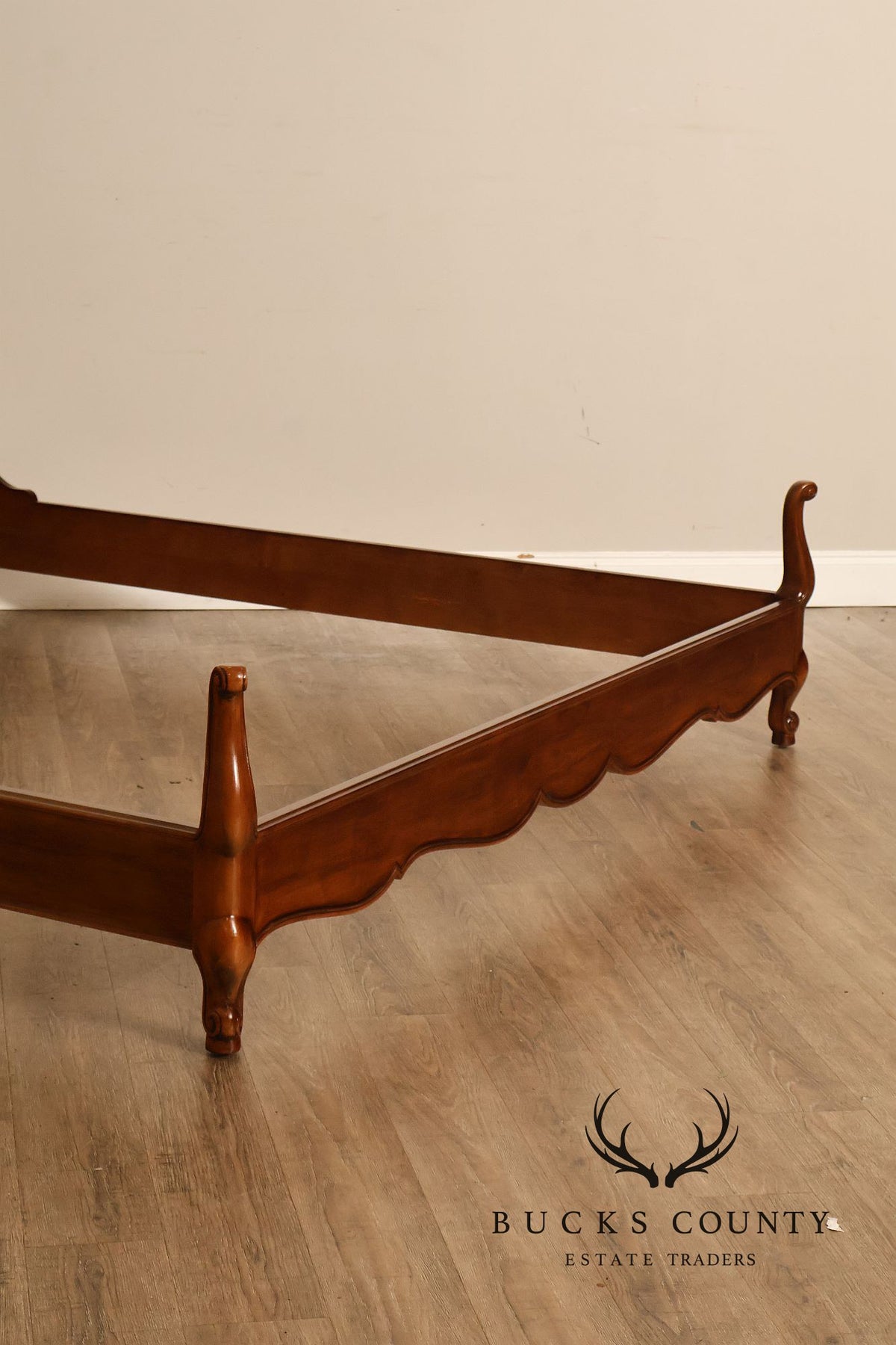 Henredon Carved Cherry King Size Bed Frame