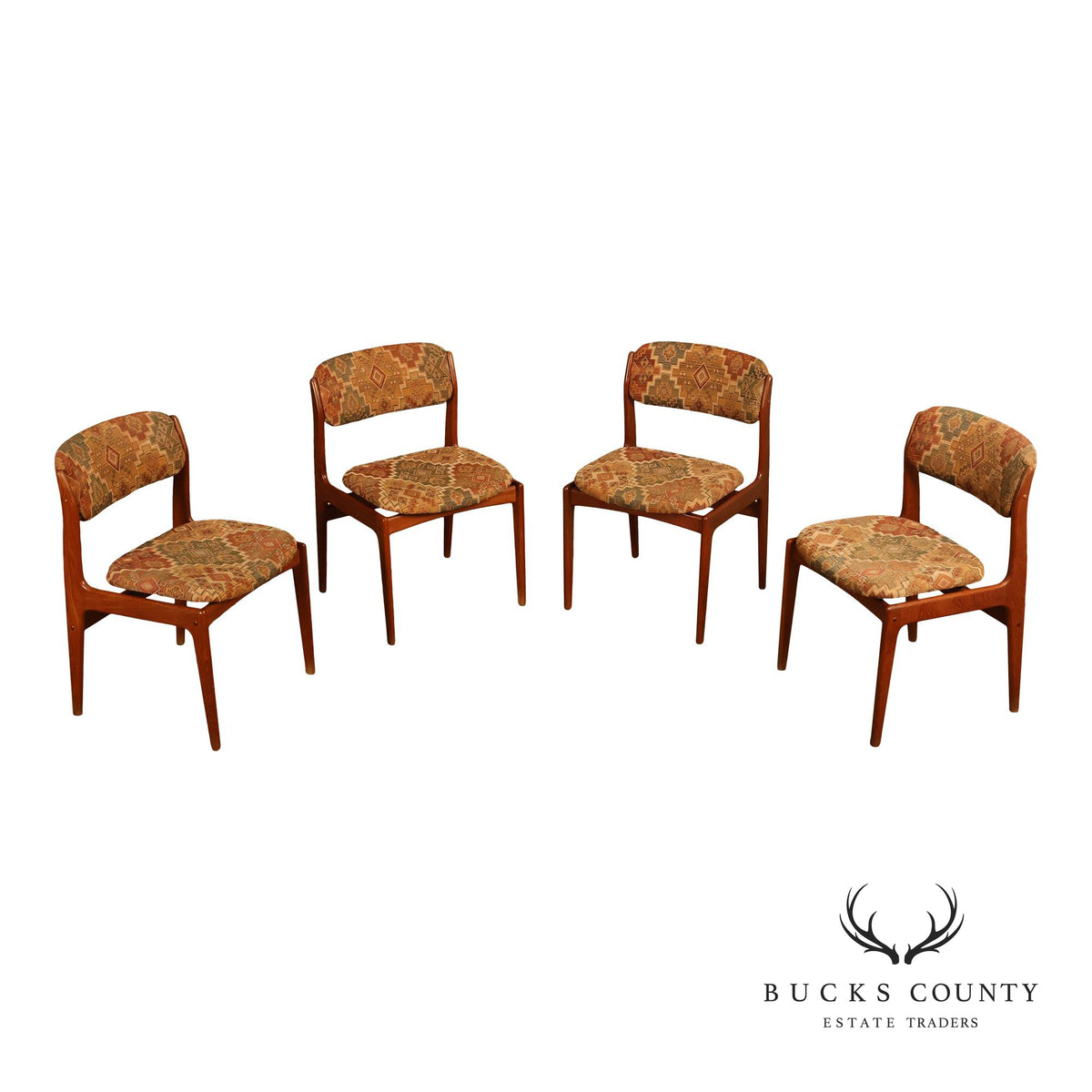 Erik Buch Danish Modern Set of Four Teak Dining Chairs