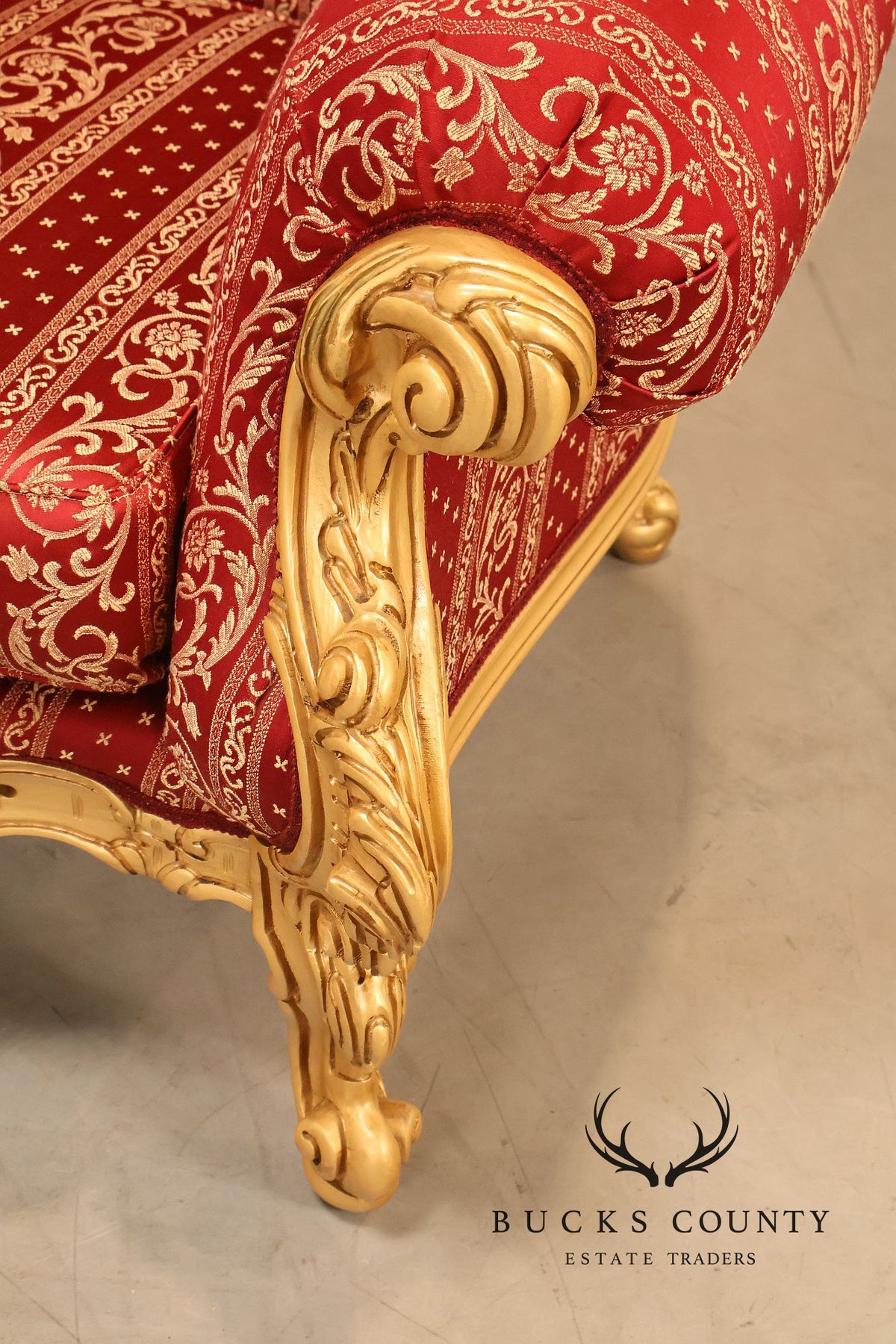 Baroque Style Giltwood Tufted Sofa