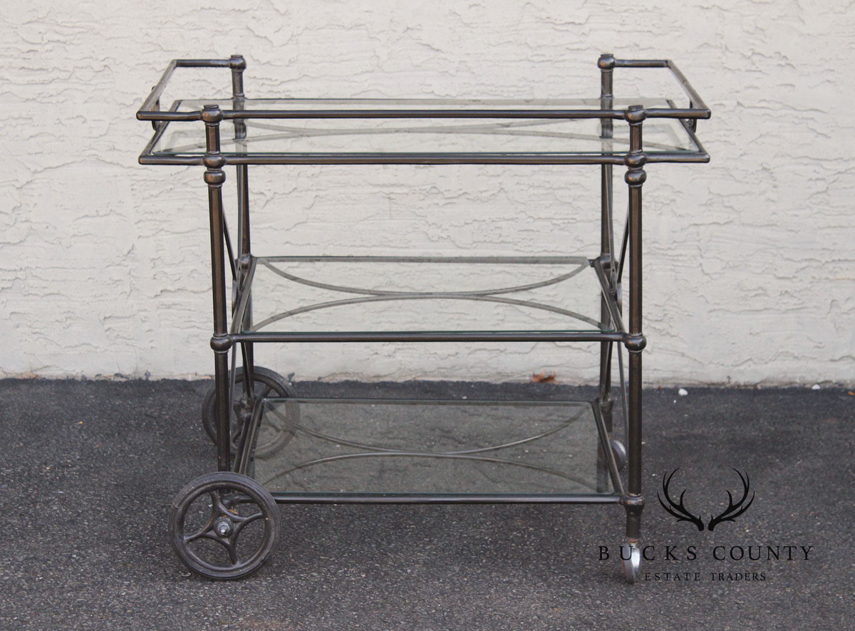 Woodard Delphi Three-Tier Patio Serving Bar Cart