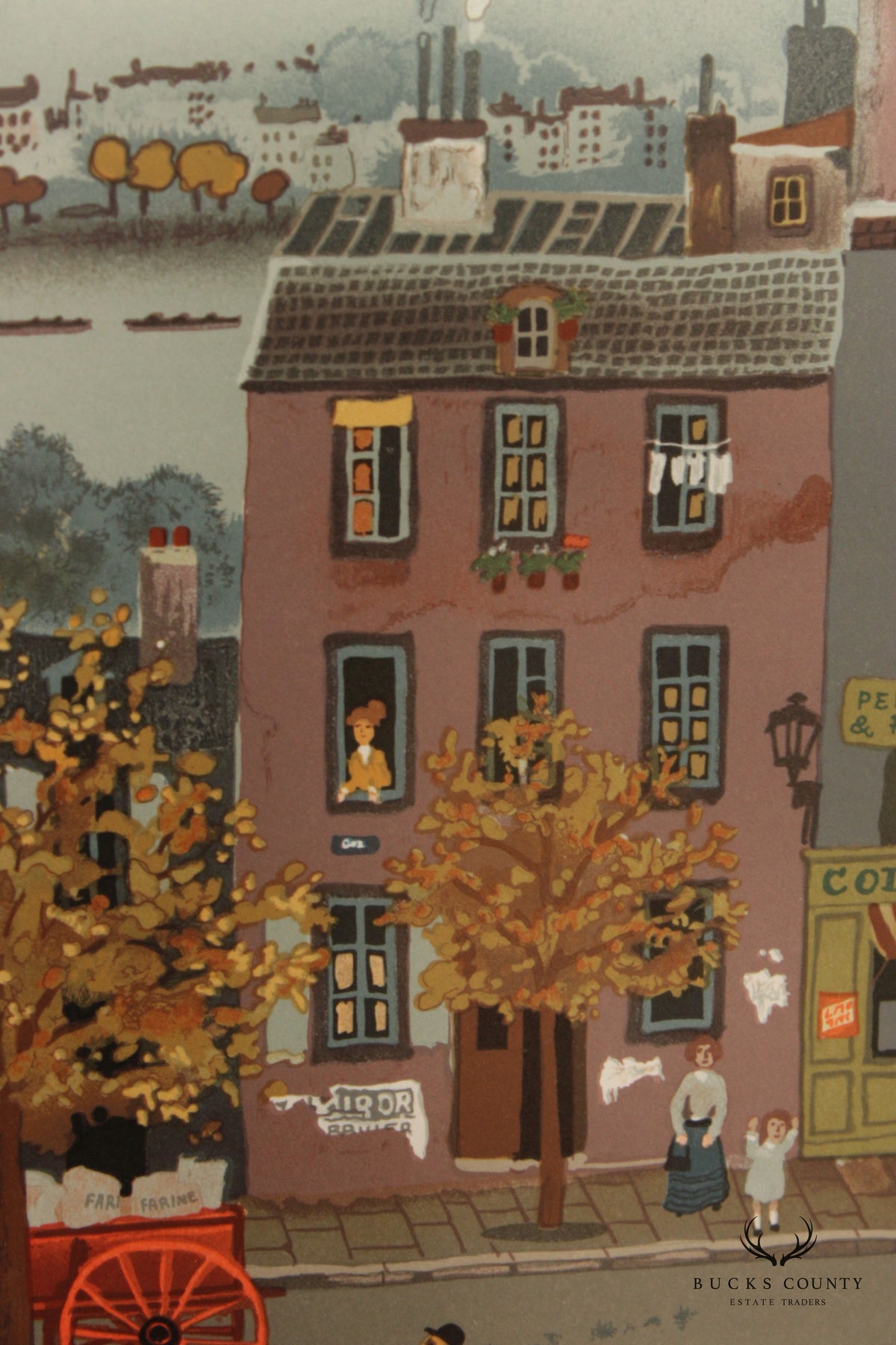 Michel Delacroix 'Marchand de Farine' Framed Numbered Lithograph