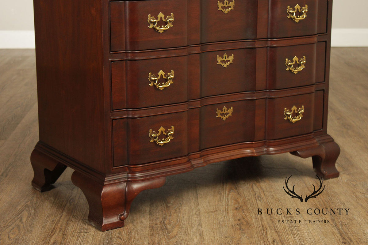 Lineage Chippendale Style Mahogany Blockfront Chest