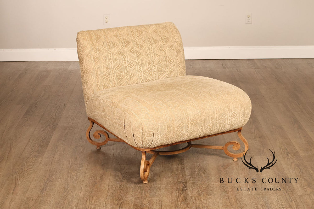 Henredon Upholstered Lounge Chair With Ottoman