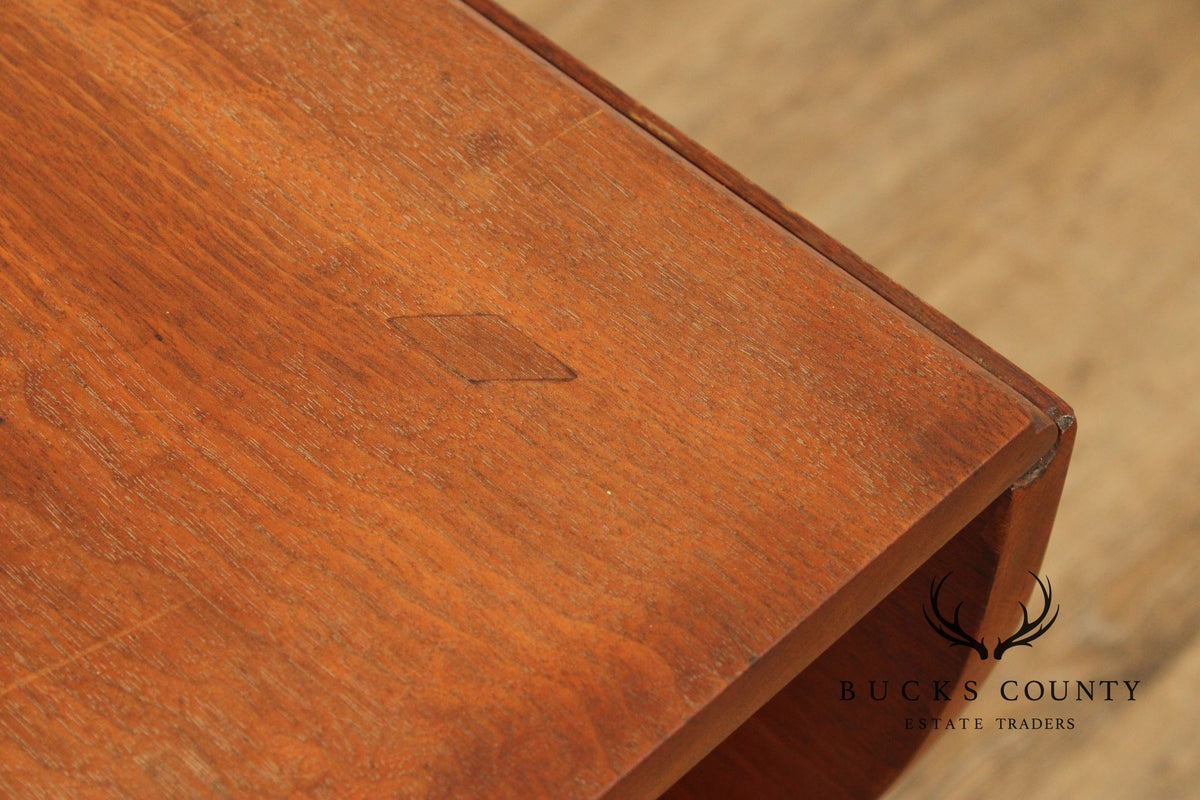 Vintage Walnut Federal Style Drop Leaf Gateleg Dining Table