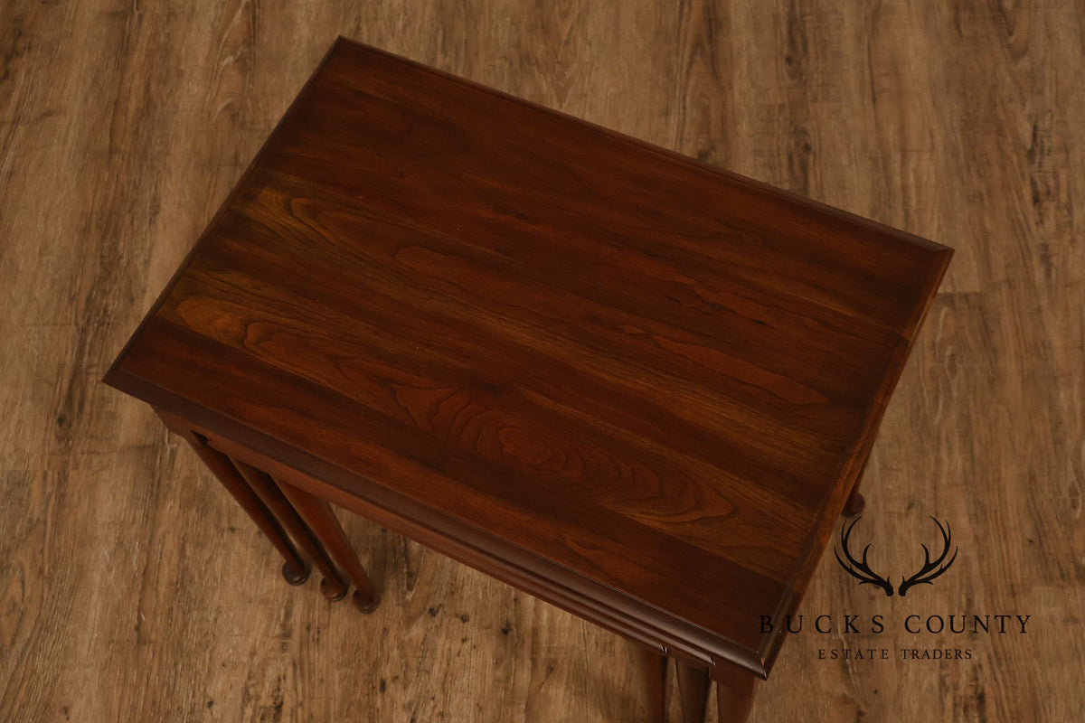 Traditional Mahogany Three Piece Nesting Table Set