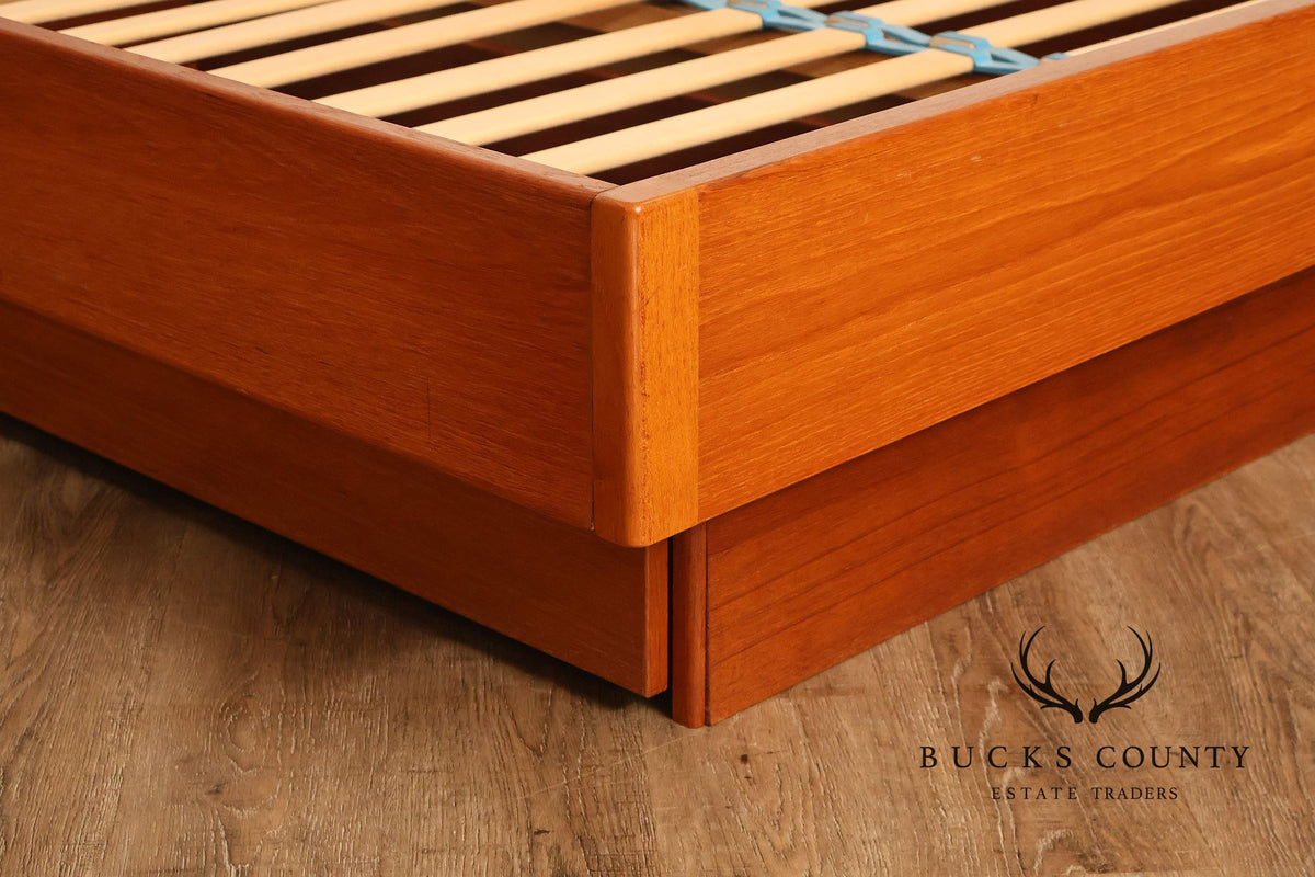 Scan Coll Danish Modern Queen Size Teak Platform Bed