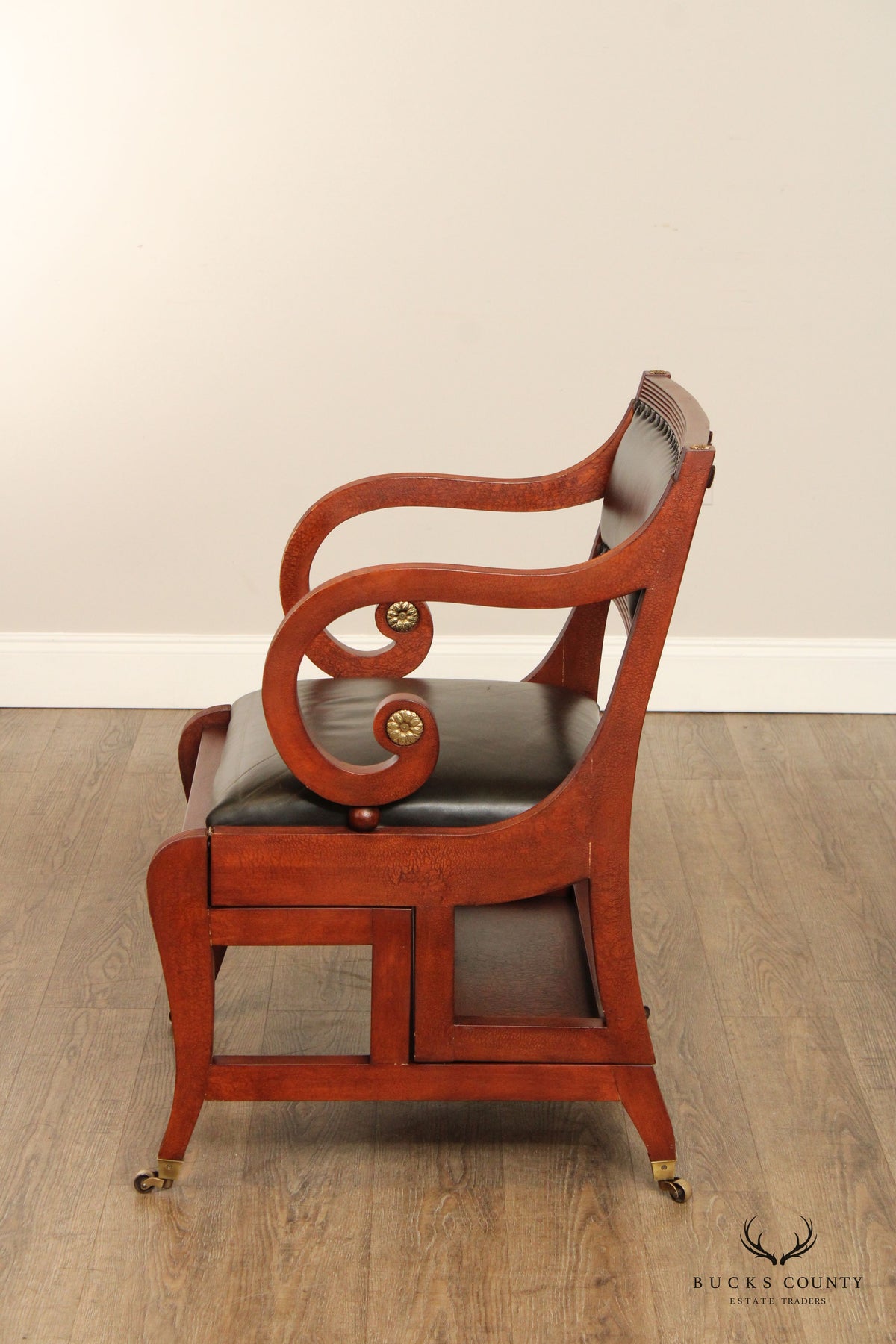 Councill Craftsmen Anglo Indian Style Metamorphic Library Ladder Armchair