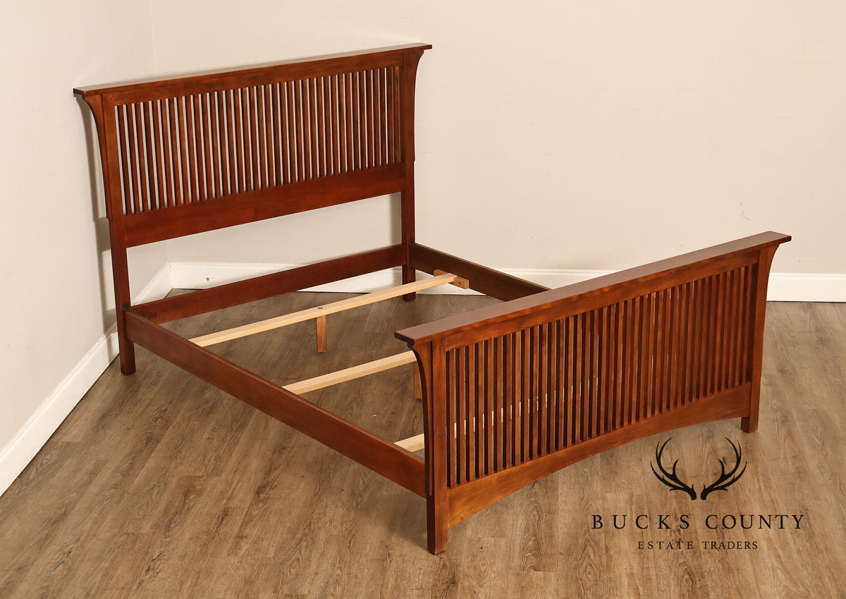 Stickley Mission Collection Queen Size Cherry Spindle Bed