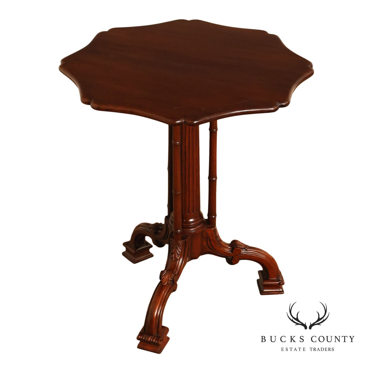 Georgian Style Mahogany Pie Crust Tilt Top Pedestal Table