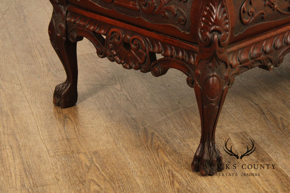 Georgian Style Carved Mahogany Commode
