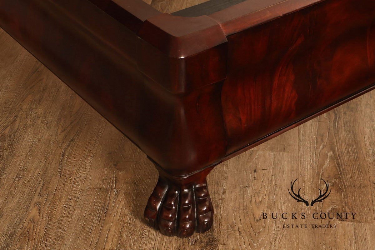 Henredon Mahogany Queen Bed with Tufted Upholstered Headboard