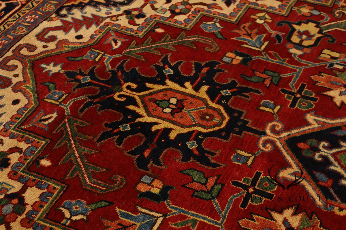 Persian Heriz Hand Knotted Wool Room Size Rug 9' x 13'