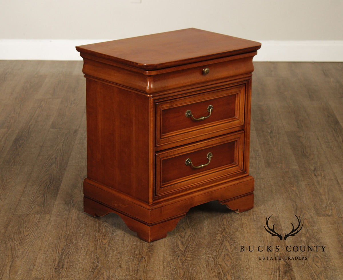 Lexington 'Chez Michelle' Pair Of Cherry Louis Philippe Style Three-Drawer Nightstands
