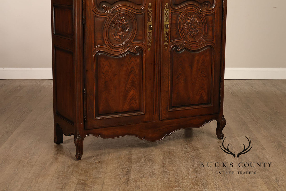 Henredon Four Centuries Collection French Louis XV Style Carved Oak Armoire