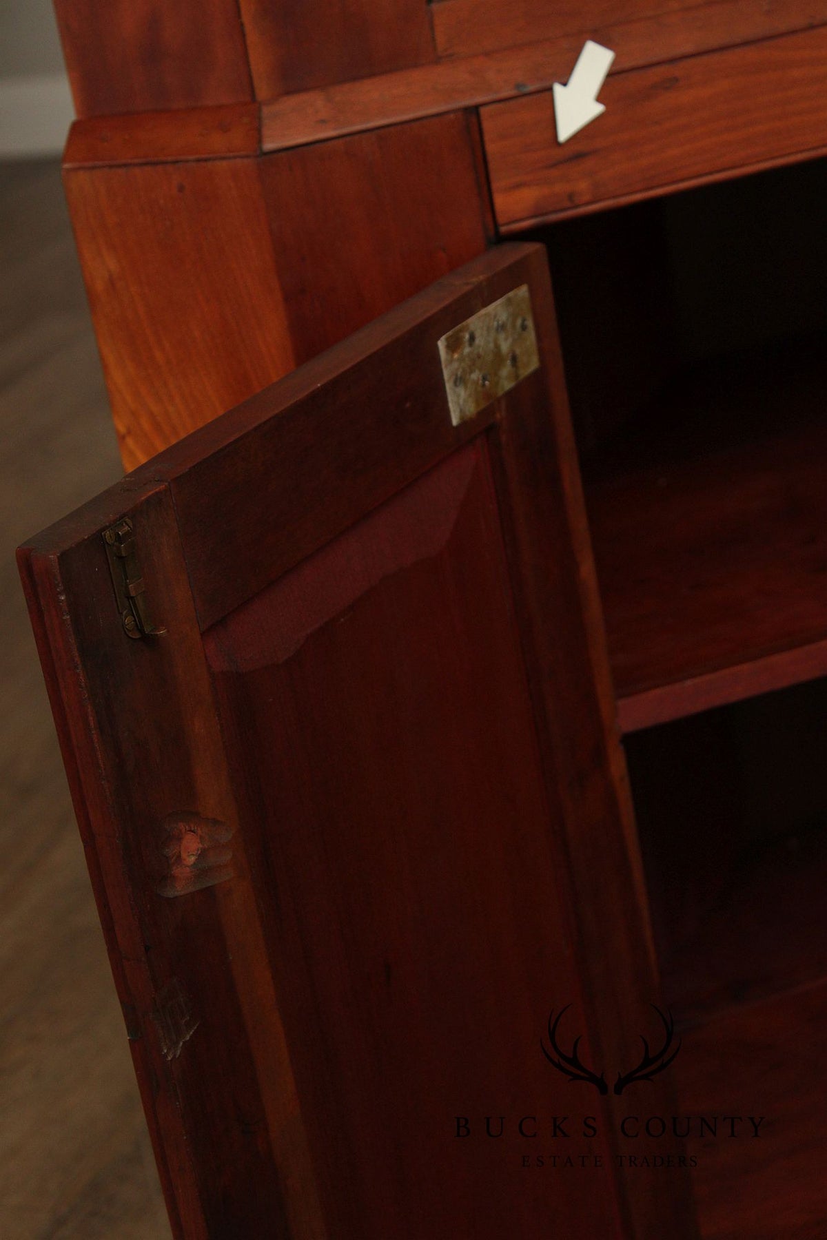 Antique American Cherry Two Piece Corner Cupboard