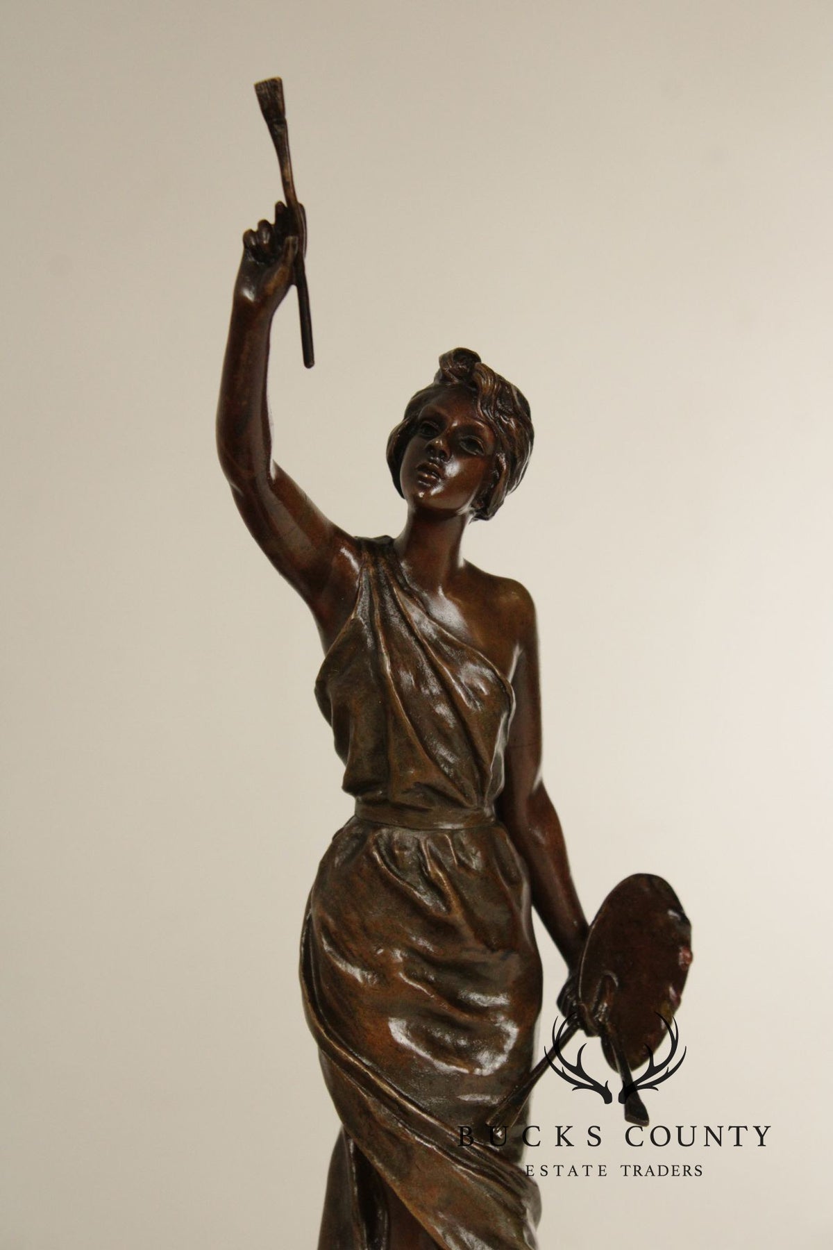 Emmanuel Villanis Bronze Statue, 'L'Amour de L'Art'