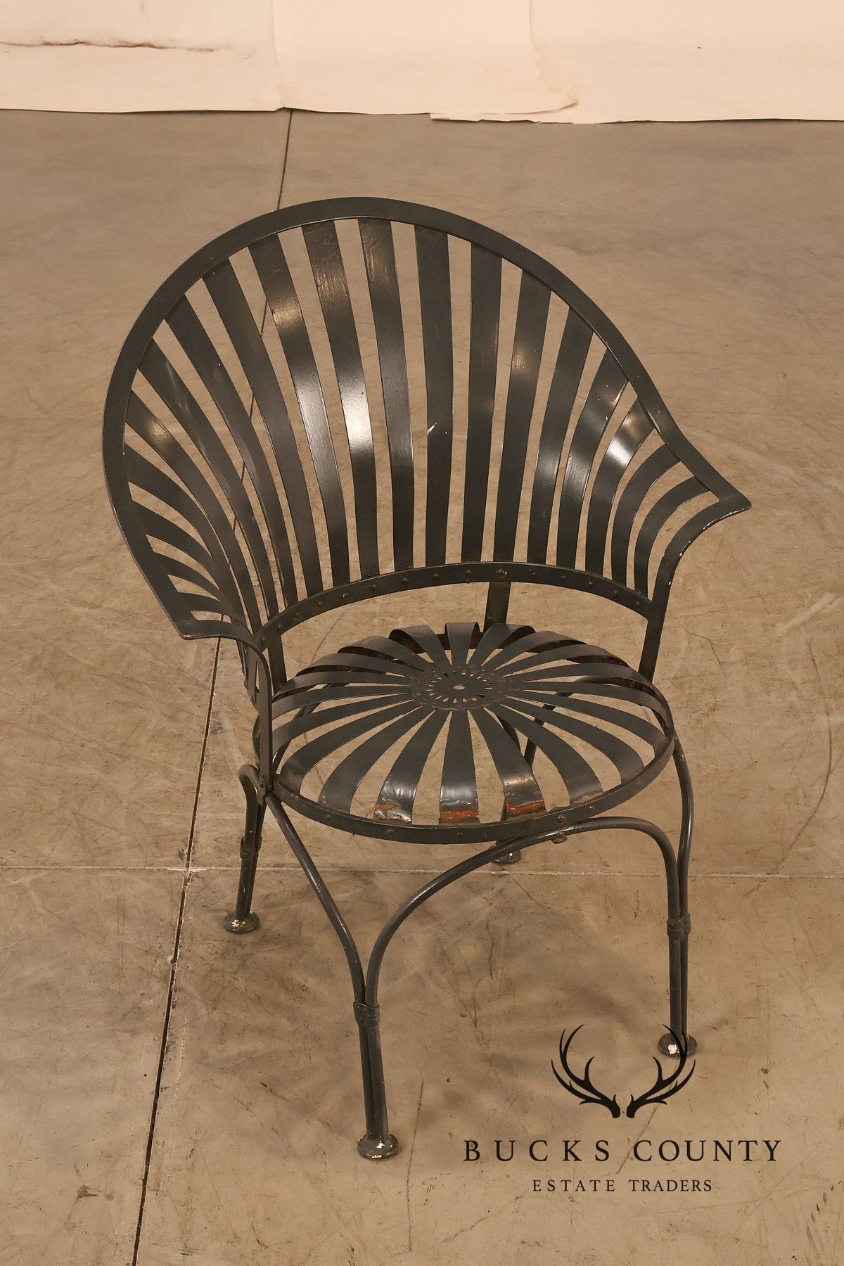 Francois Carre Pair of Outdoor Patio Fanback Armchairs