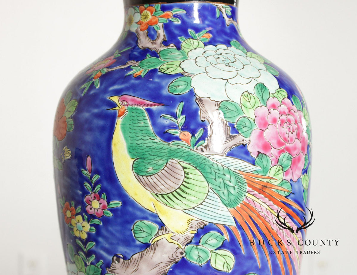 Asian Style Vintage Glazed Porcelain Table Lamp
