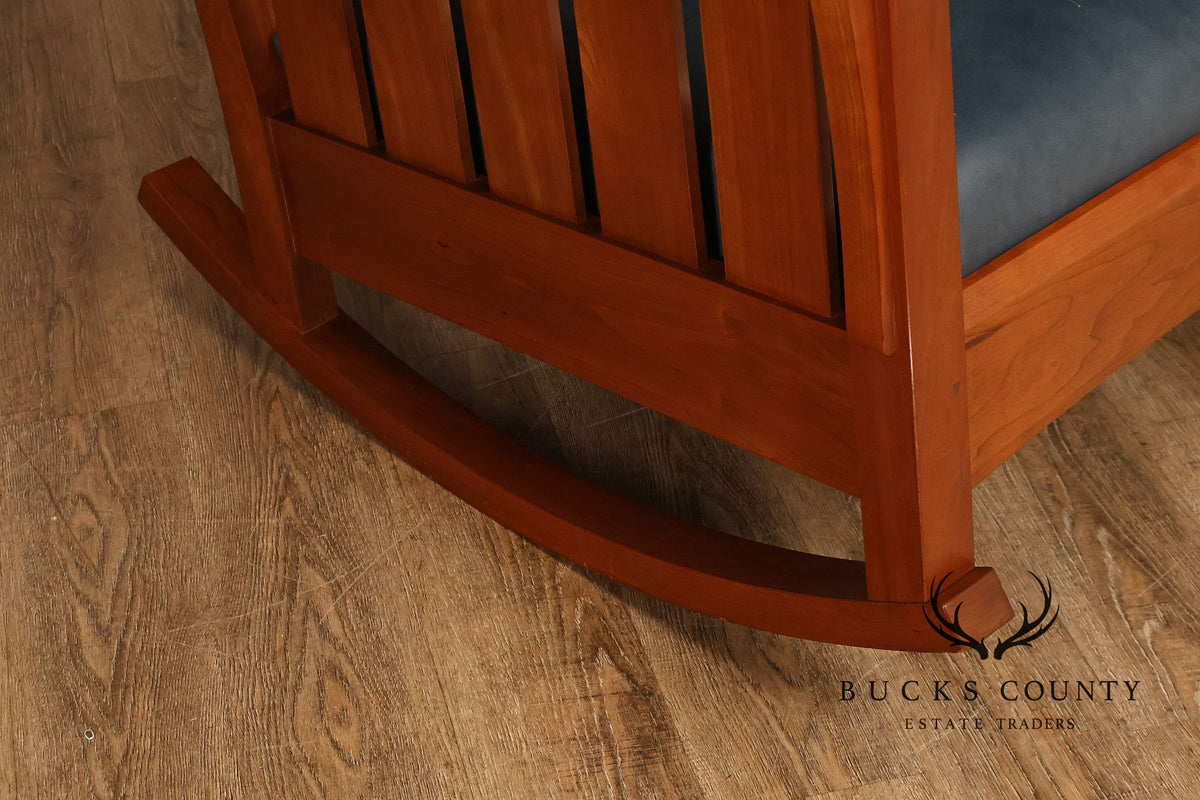 Stickley Mission Collection Cherry and Leather Rocker