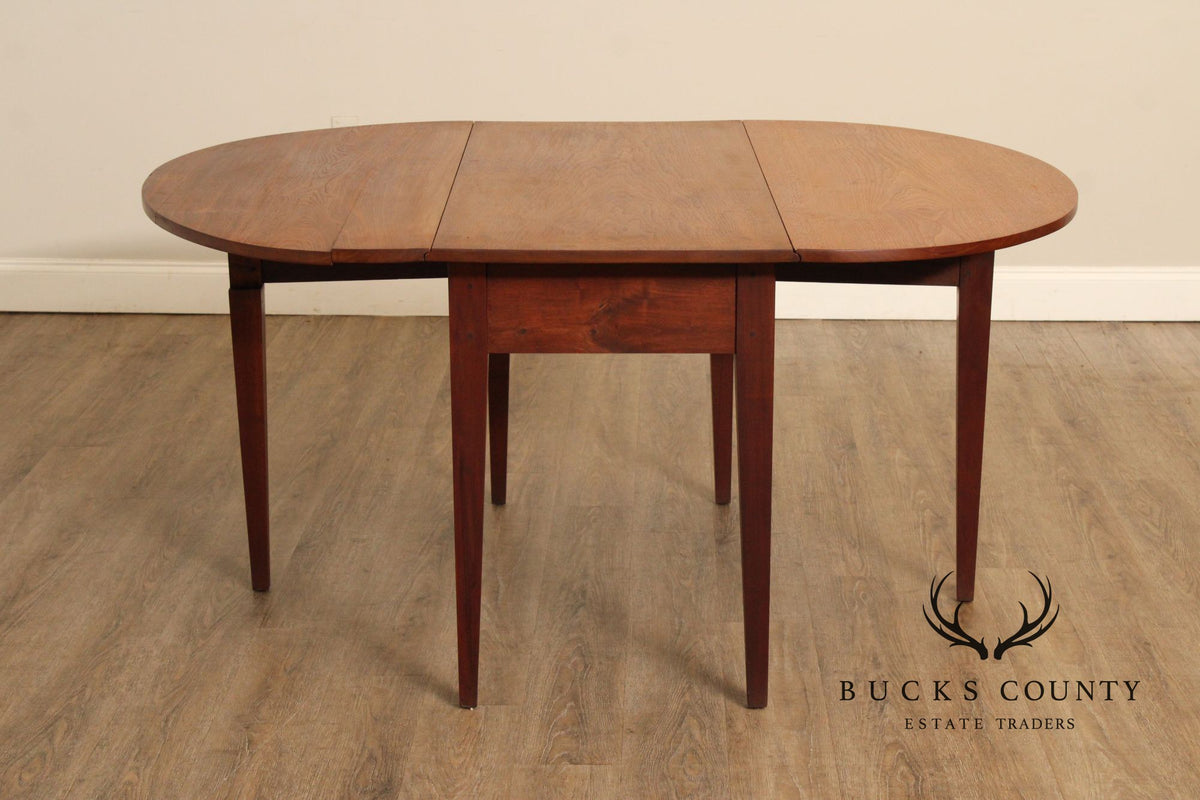 Vintage Walnut Federal Style Drop Leaf Gateleg Dining Table
