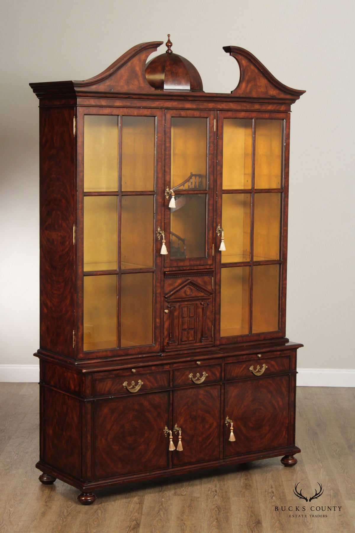 Althorp Living History Architectural Mahogany Display Cabinet With Interior Spiral Staircase