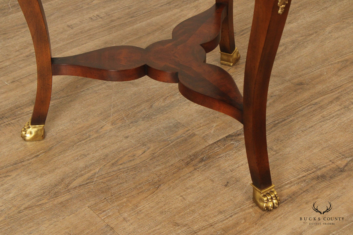 Baker Furniture Empire Style Round Top Mahogany Center Table