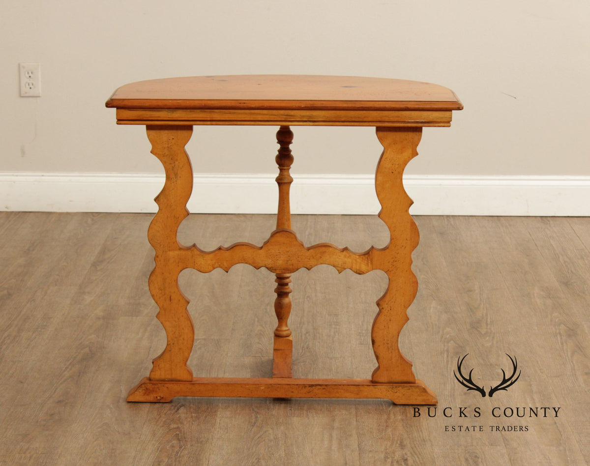 Spanish Baroque Style Pine Demilune Hall Table