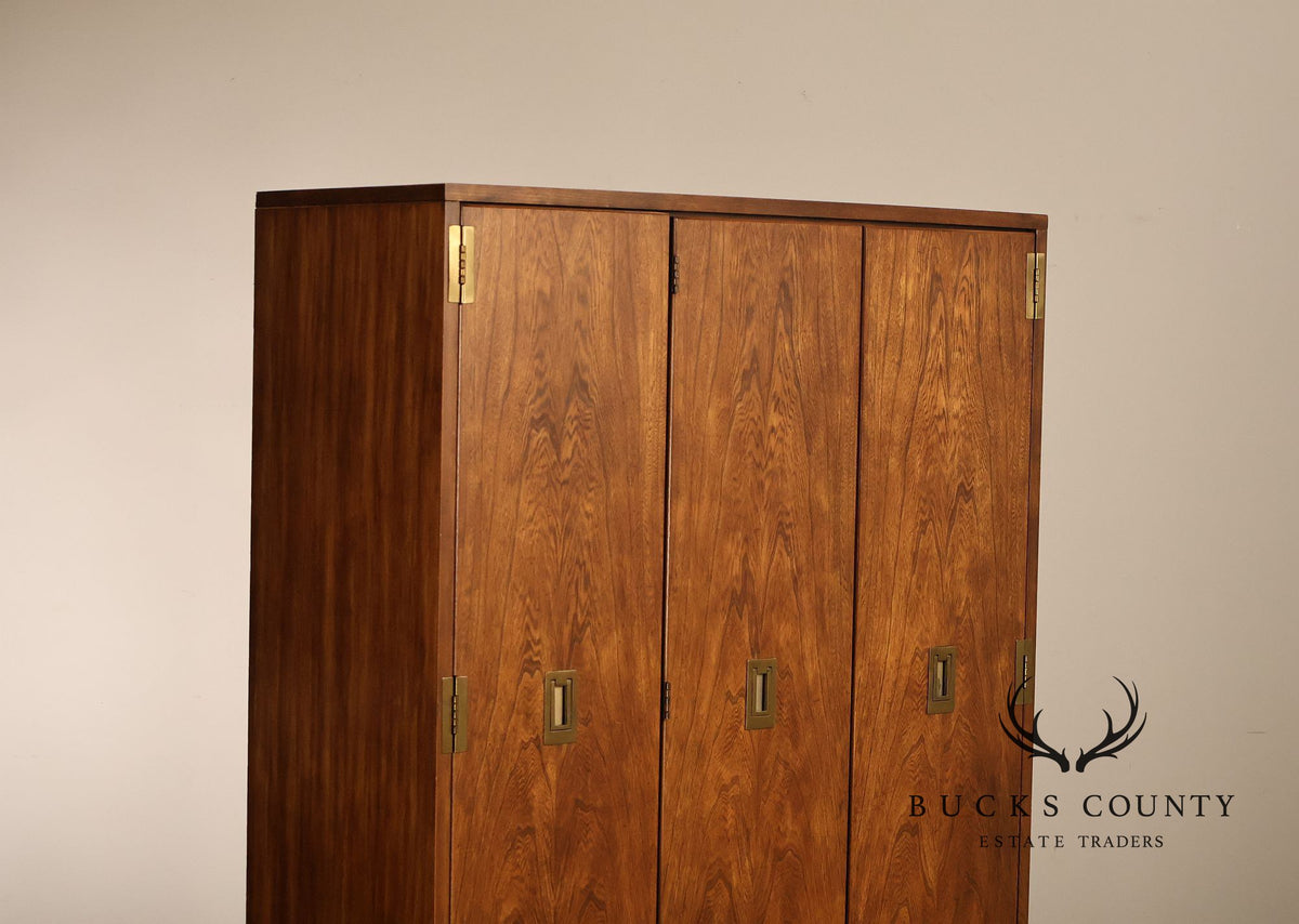Vintage Campaign Style Wardrobe Armoire Cabinet