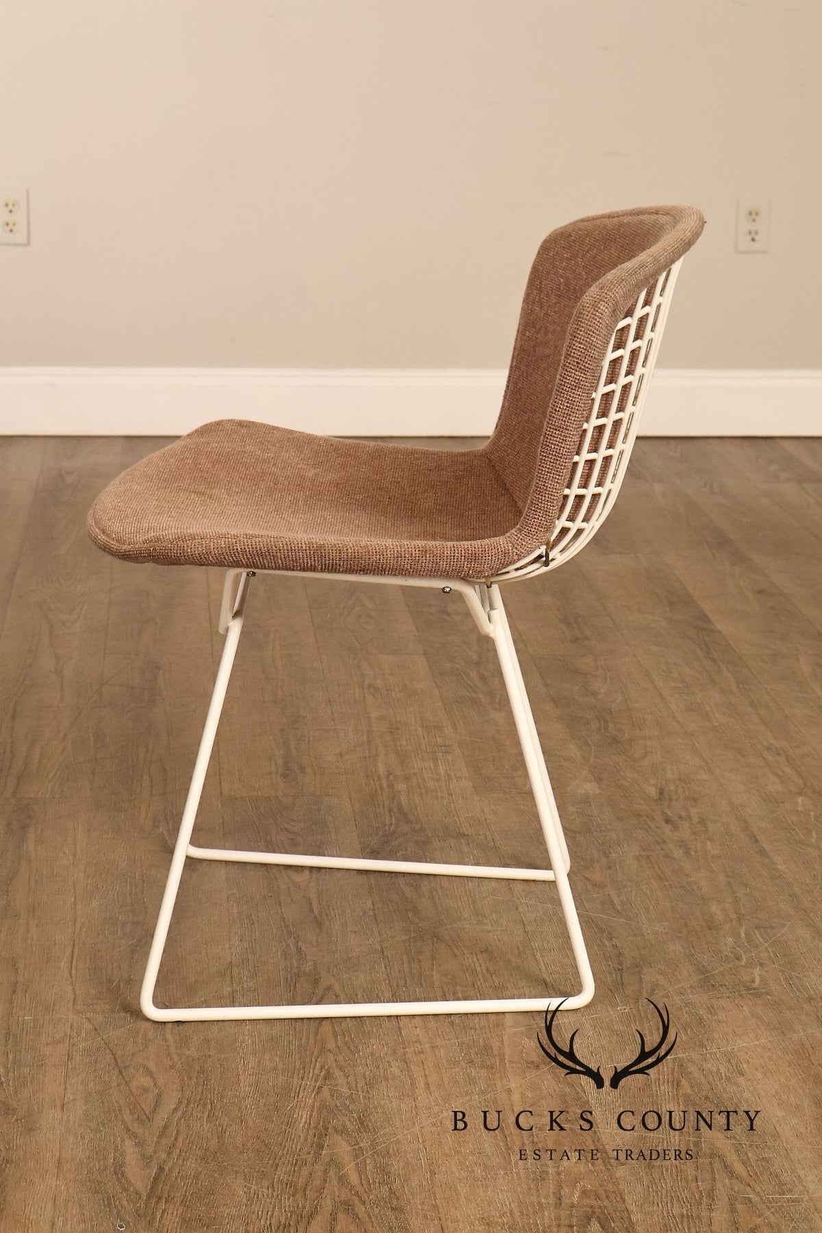 Harry Bertoia For Knoll Pair Of Wire Dining Side Chairs With Full Cushions