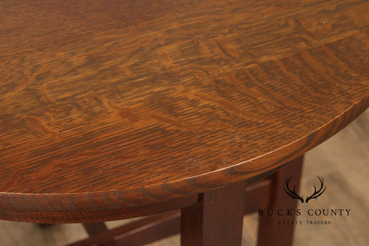 Stickley Mission Collection Oak Round Lamp Table
