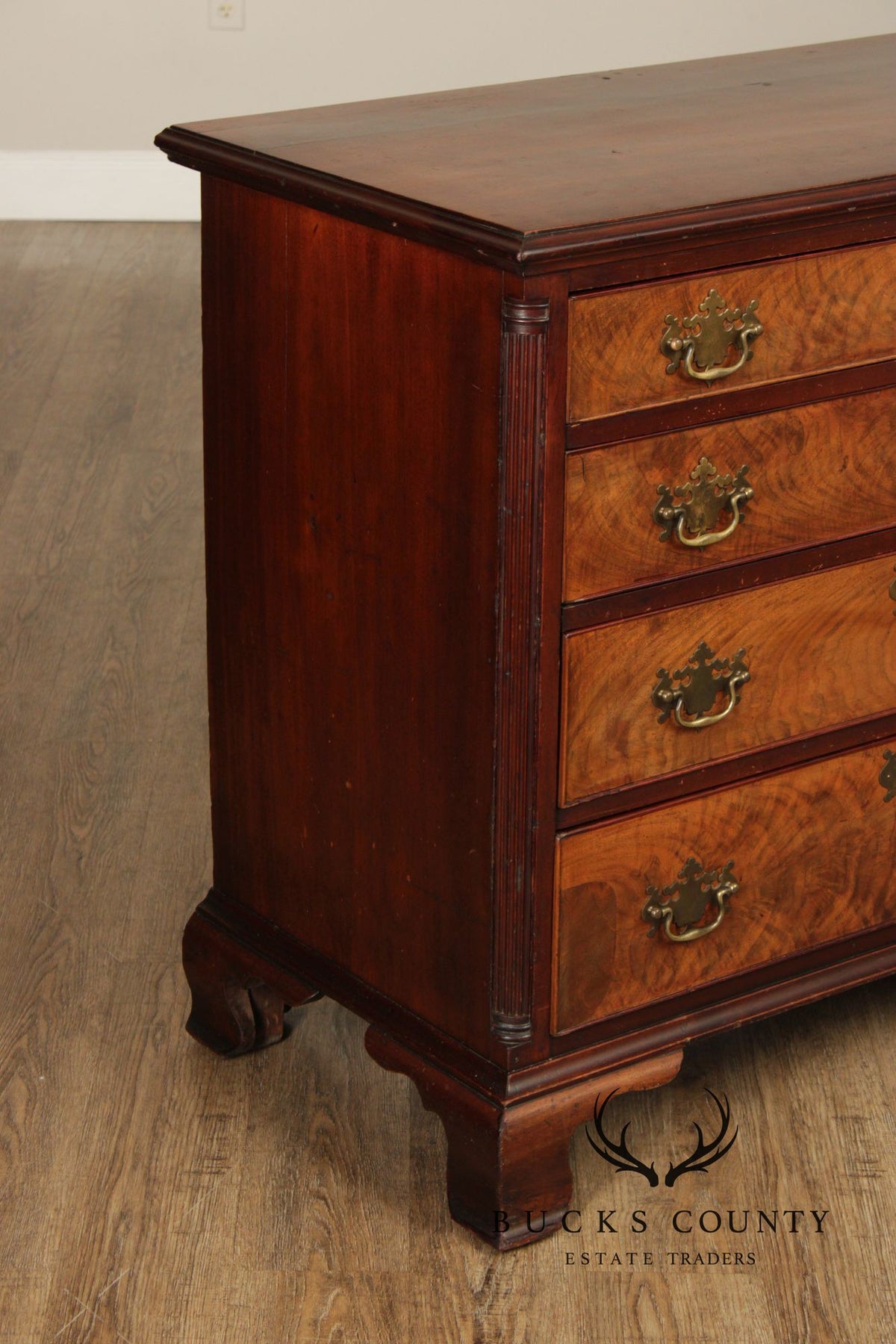 Antique American Chippendale Style Mahogany Chest Of Drawers