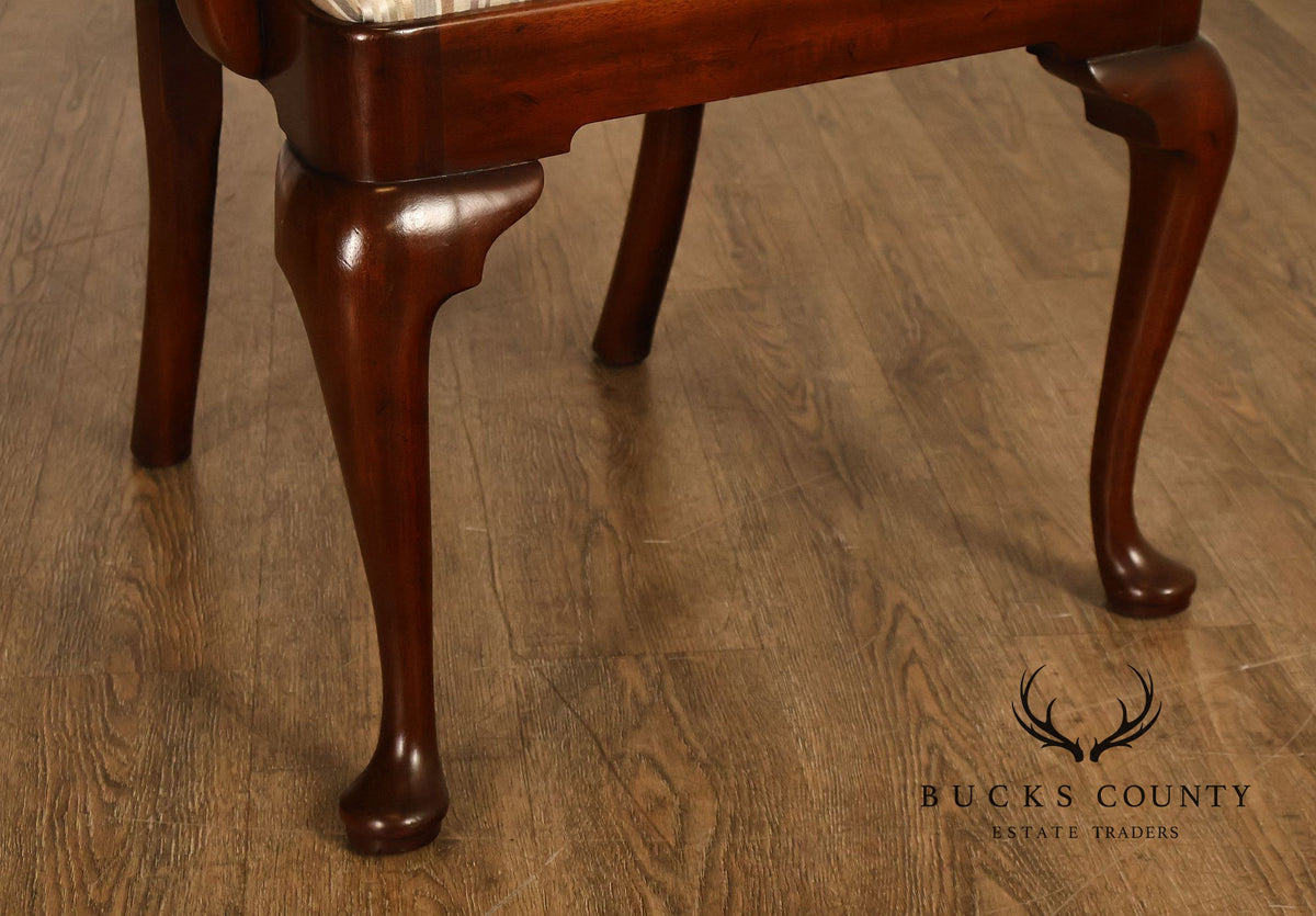 Kittinger Queen Anne Style Pair of Mahogany Gooseneck Armchairs
