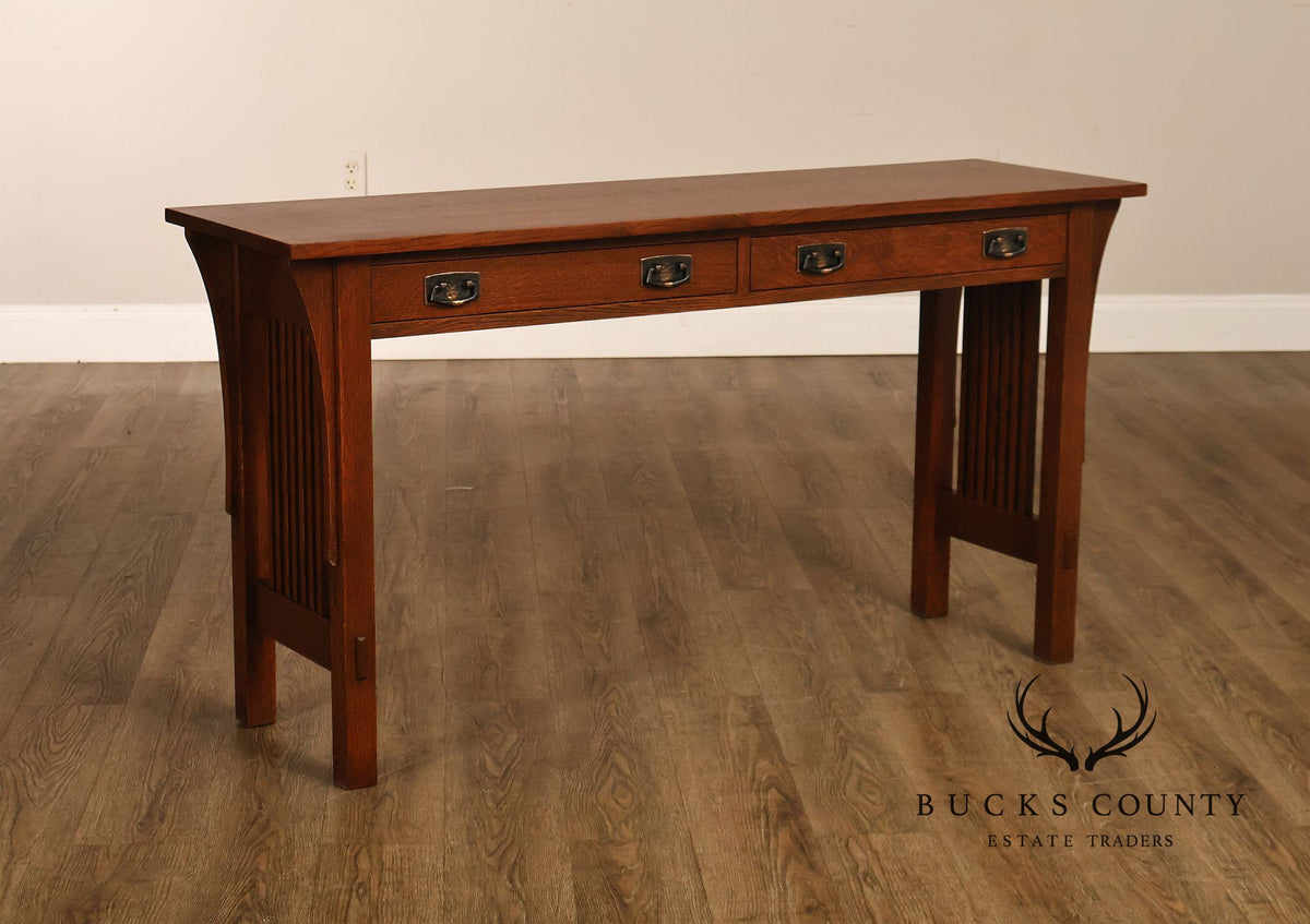 Stickley Mission Collection Oak Two Drawer Sofa Table