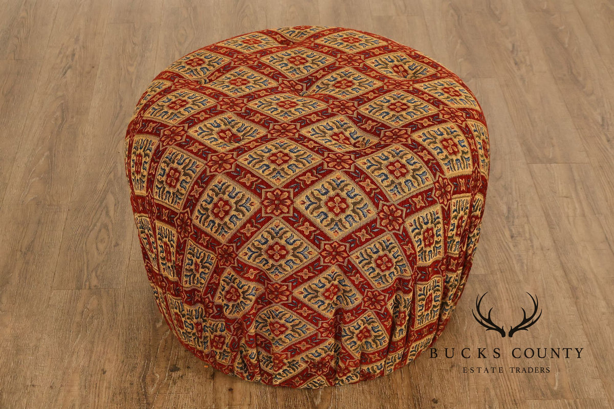Moroccan Style Upholstered Pouf Ottoman