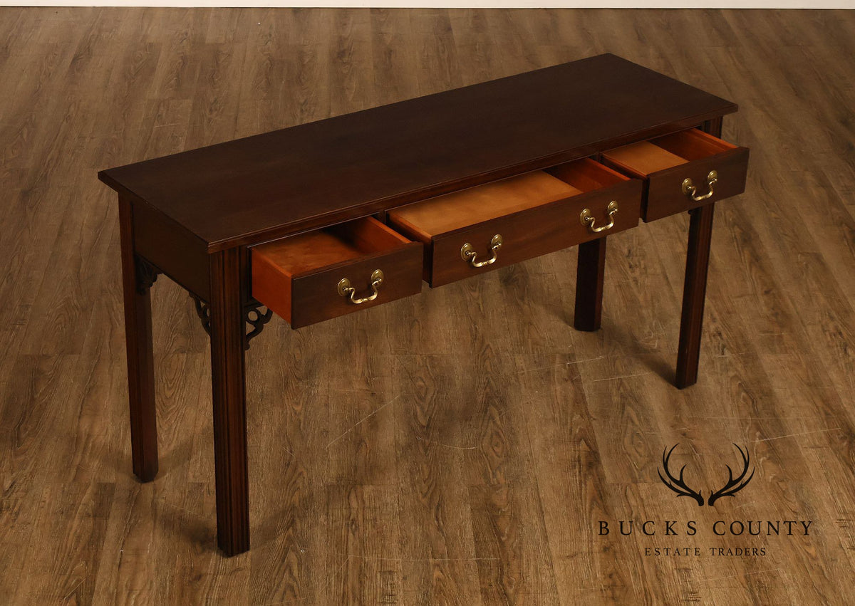 Ethan Allen Chippendale Style Georgian Court Cherry Sofa Table