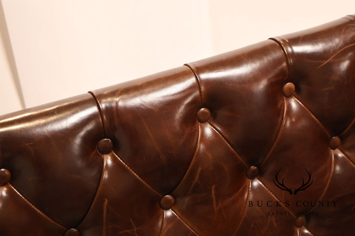 Restoration Hardware 'Churchill' Tufted Leather Queen Bed