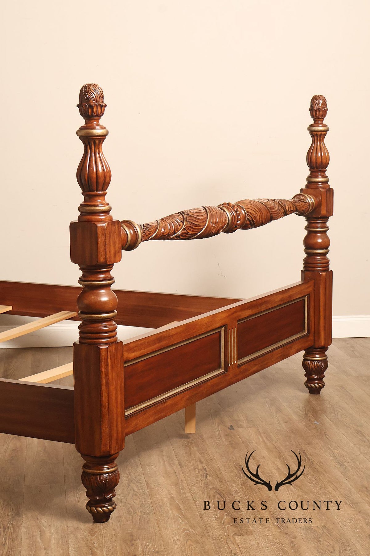 Drexel Heritage Carved King Size Four Poster Bed
