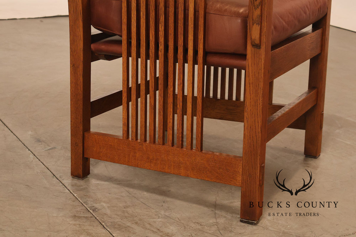 Stickley Mission Collection Set Of Six Oak Spindle Dining Chairs