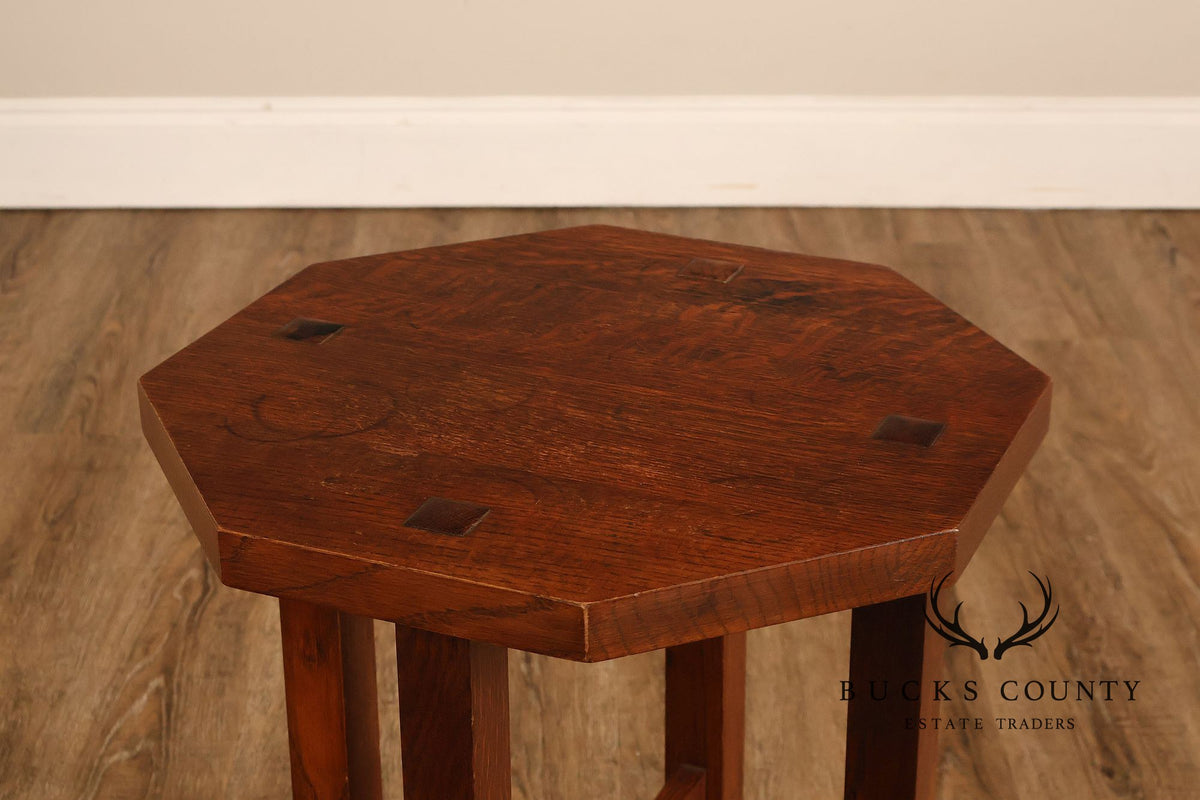 Stickley Mission Collection Oak Octagonal Tabouret Table
