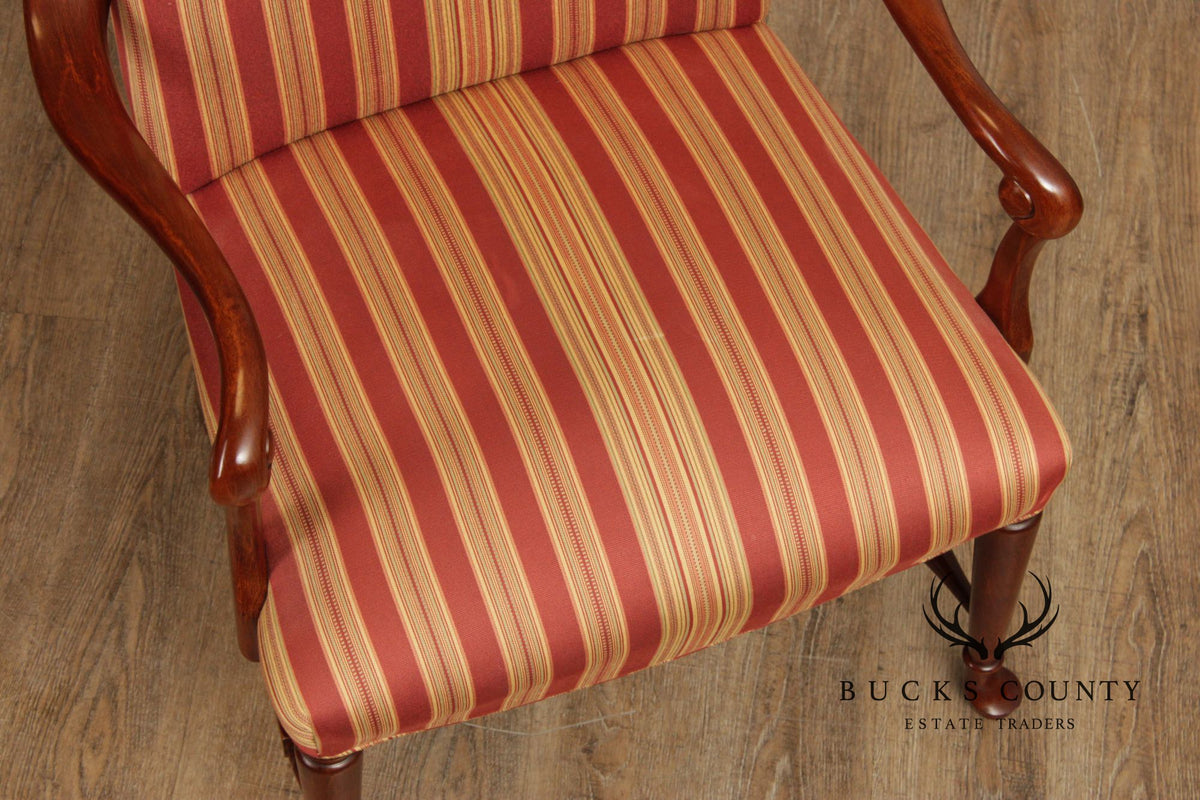 Fairfield Queen Anne Style Pair of Cherry Armchairs