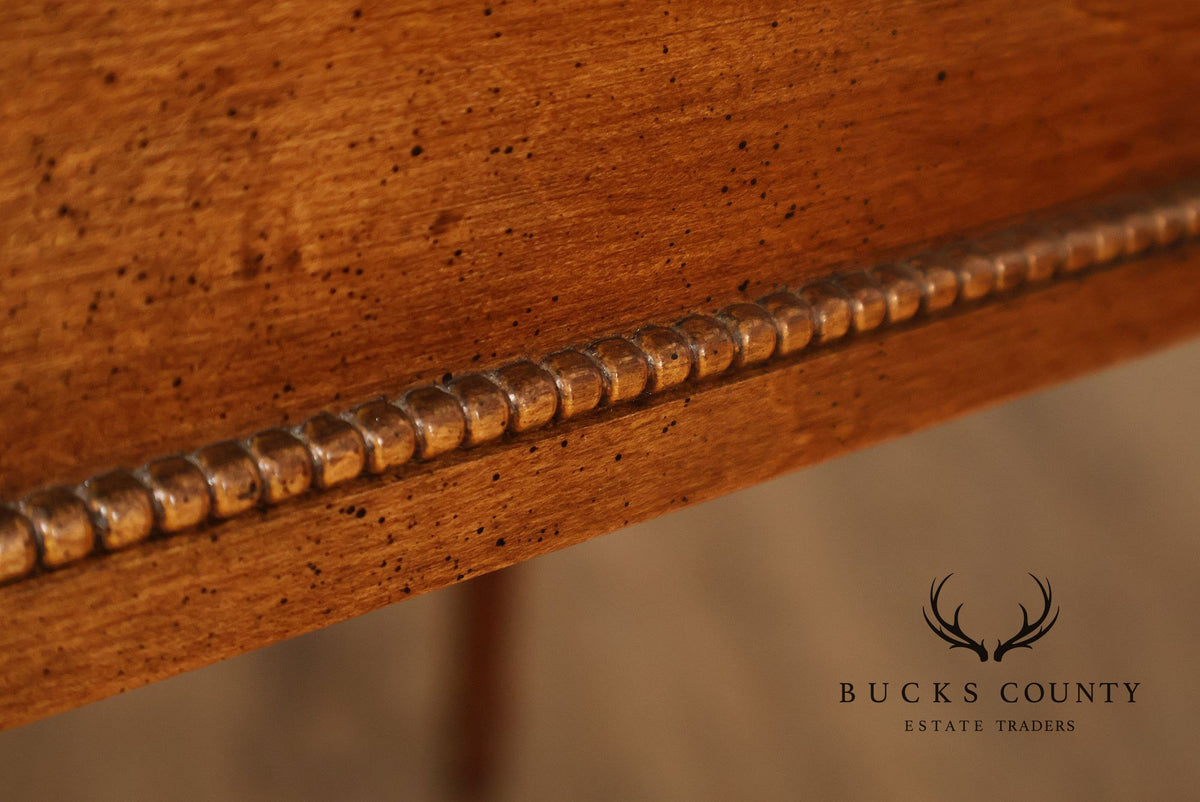 Title: Baker Furniture Louis XVI Style Mahogany Brass Gallery Side Table