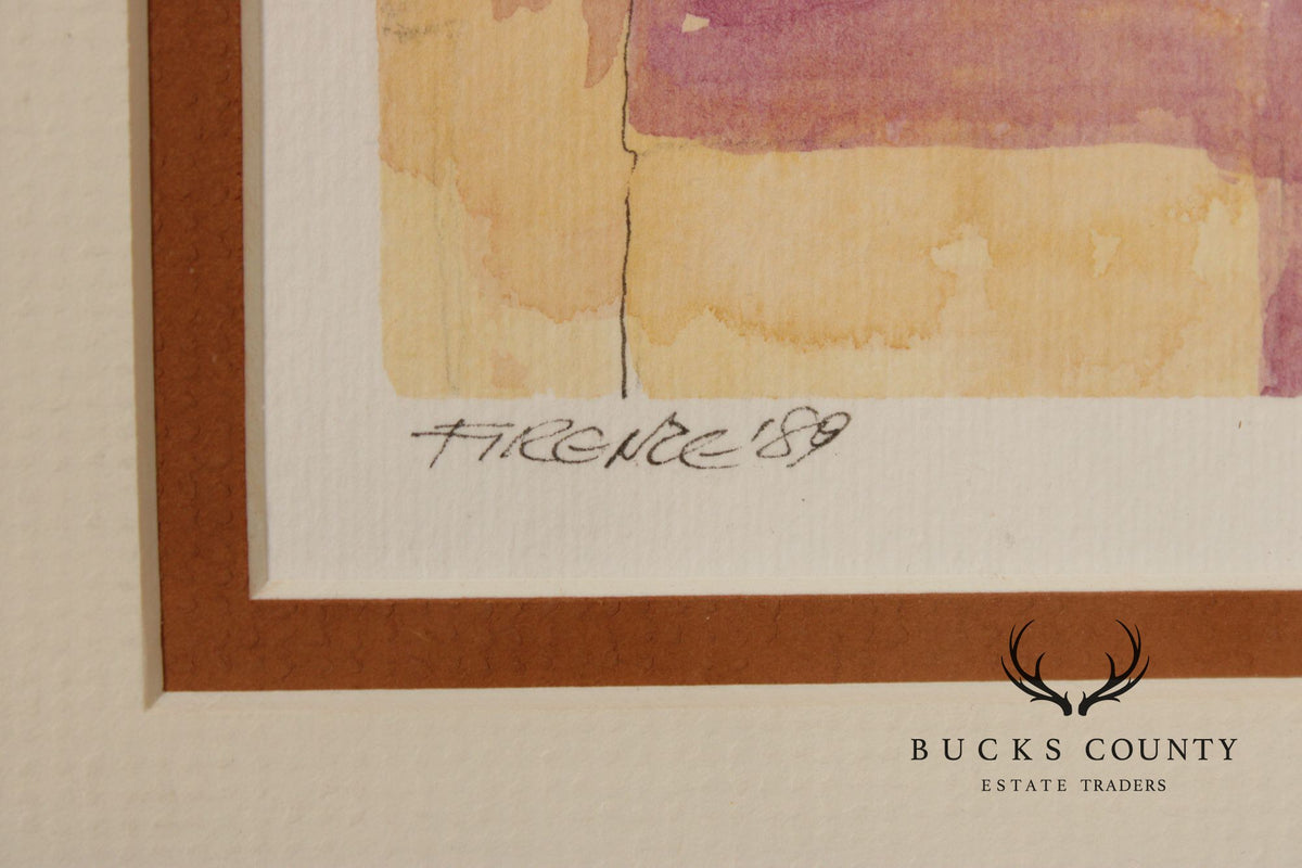 Lorenzo Castaneda Framed Watercolor, 'Firenze'