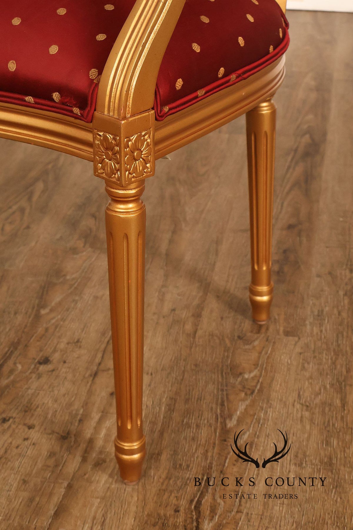Ethan Allen French Louis XVI Style Giltwood Desk Chair
