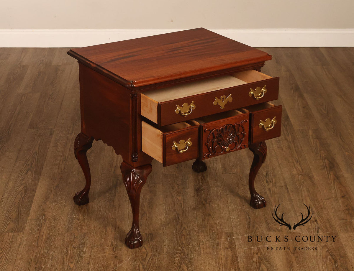 Chippendale Style Bench Made Carved Mahogany Lowboy