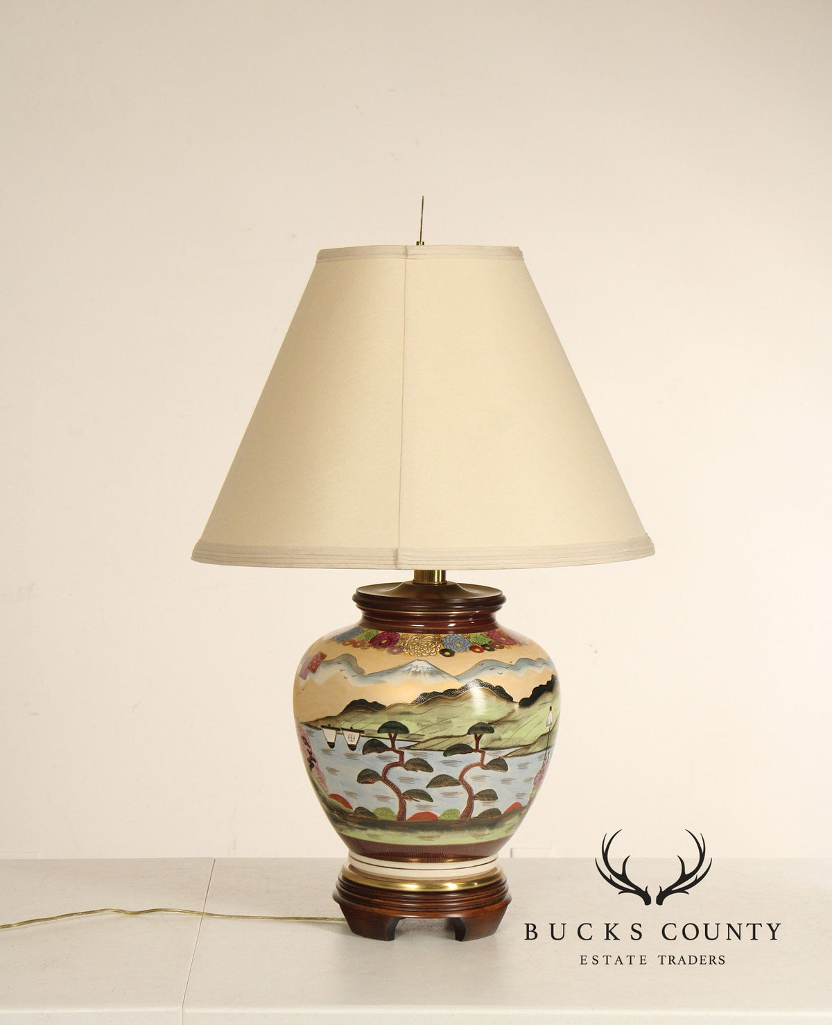 Frederick Cooper Asian Style Porcelain Ginger Jar Table Lamp