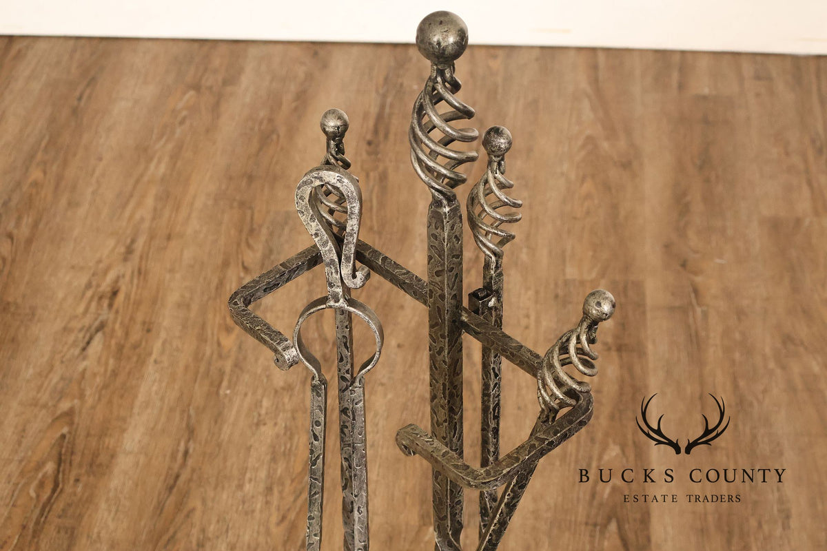 Wrought Iron Fireplace Five-Piece Tool Set