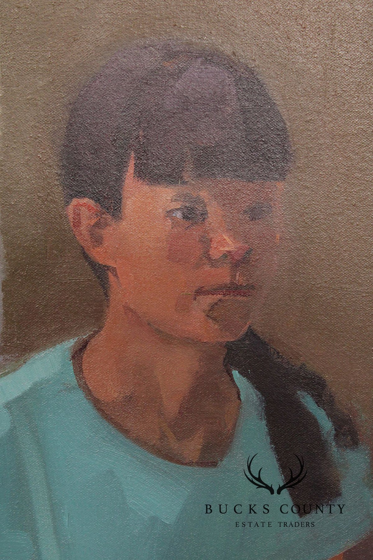 Tim Kennedy Oil on Canvas Portrait, 'Holly Reading'